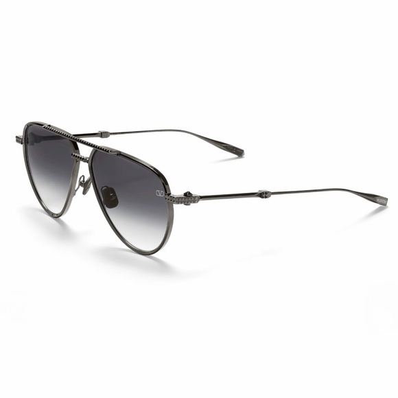 New! Valentino V STUD II VLS 133E, Gradient Aviator Sunglasses, Authentic - Picture 2 of 7